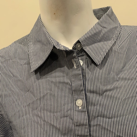 Womens Striped Button Down Shirt 3/4 Sleeve Size 8 - Picture 2 of 7